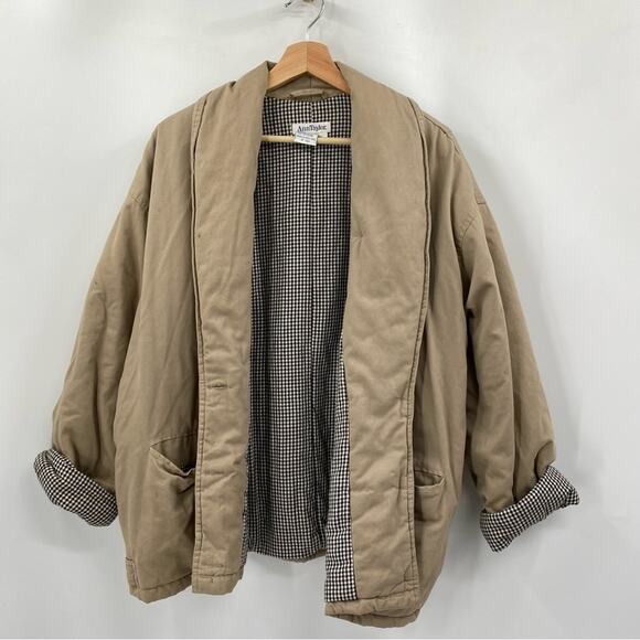 ❤️ Vintage Ann Taylor puffy gingham lined bomber jacket - Picture 1 of 8